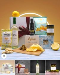 Weißwein-Genießerbox – Präsentkorb mit Wein, Pasta, Olivenöl und Snack